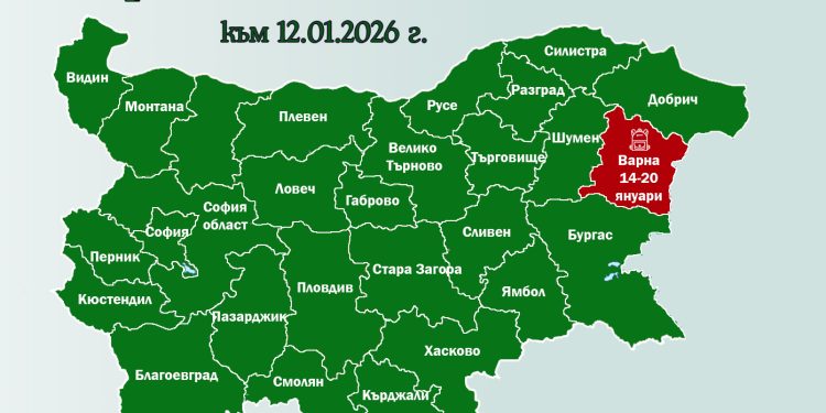 Област Варна е първата в страната, в която се въвеждат временни противоепидемични мерки, поради разпространението на грип и остри респираторни заболявания, съобщиха от Пресцентъра на Министерство на здравеопазването
